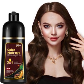 Instant Coffee Hair Dye Shampoo 3 In 1, Light Brown Hair Color Shampoo for Women & Men, Herbal Brown Hair Dye Shampoo Light Brown Shampoo Colors in Minutes 500ML