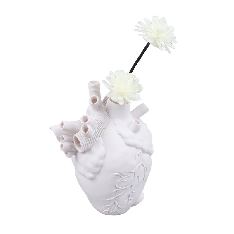 Creative Anatomical Heart Vases Resin Sculpture Heart Shaped Art Flower