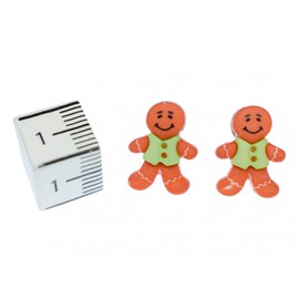 Miniblings Gingerbread Man Stud Earrings Jacket Christmas Gingerbread X-mas Handmade Fashion Jewellery I Earrings Stud Earrings, Plastic