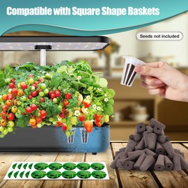 Haligo 100pcs Square Pods for Hydroponics Growing System, 50pcs Square Grow Sponges with 50pcs Pods Labels, Supplies Replacement, Compatible with IDOO, QYO, LYKO