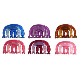 Set of 6 Hair Jaw Clips Celluloid Lt Wt Hair Claw Size Small DB864150-6-6