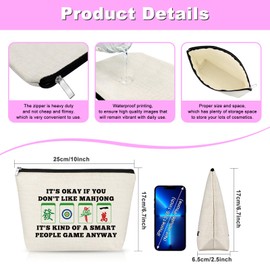 Funny Mahjong Game Player Gift for Women Makeup Bag Mahjong Themed Gift for Mah Jong Players Lovers Grandma Aunt Mom Sister Bestie Friend Retirement Birthday Present for Her Travel Pouch