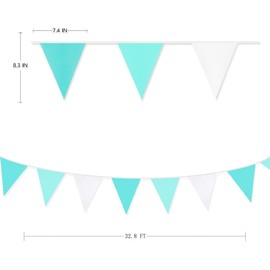 32Ft Sage Green Bunting Banner Party Decorations Avocado Green Fabric Triangle Flag Pennant Garland Streamer for Birthday Wedding Spring Summer Golf Jungle Baby Bridal Shower Outdoor Hanging Decor