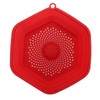 Red Silicone Microwave Splatter Cover with Handle Collapsible Microwave Food