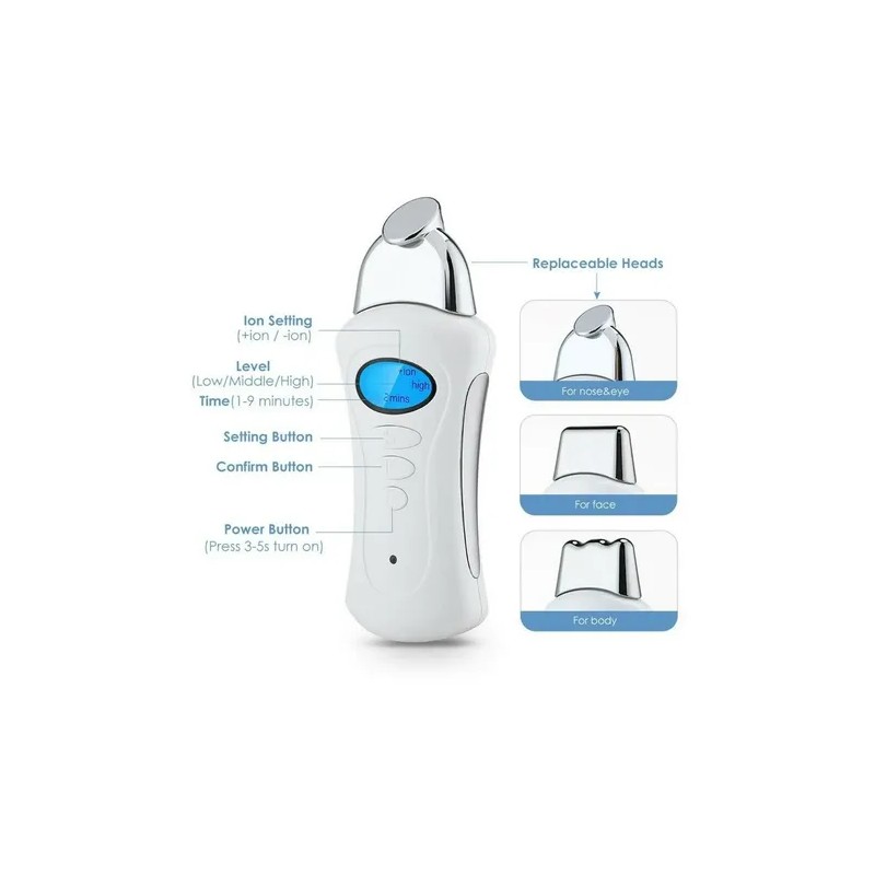 Galvanica Facial Lifting. 3 Distintos Cabezales Biomicro Spa