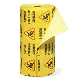 SpillTech Caution Mat Universal Absorbent Roll, Heavyweight, Polypropylene, 150’ x 30” (L x W) Roll, Yellow