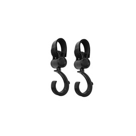 Stroller Hooks, Set of 2, Super Load Capacity 44.1 lbs (20 kg), ABS Material, 360 Degree Rotation, Adjustable Length, Compact Design, Anti-Slip, Fastening, For Strollers, Bicycles, Cars