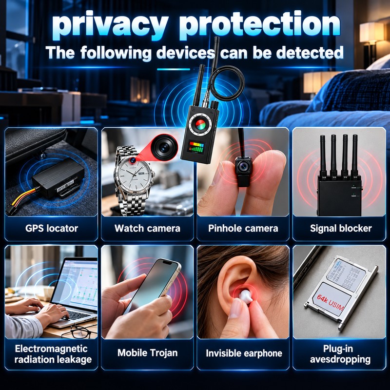 Multi-Function RF Detector for Travel & Privacy Checks – Wireless