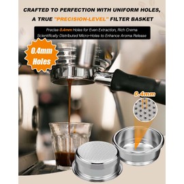 Precision 18-22g Double Shot Multi-Hole Filter Basket[Italian-Style Craftsmanship][For Rich Crema & Even Extraction] Fits 54mm Breville/Sage: Bambino, Bambino Plus, Barista Express Series