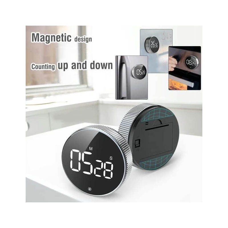 WANGCL Digital Magnetic Kitchen Timer with Large LED Screen for