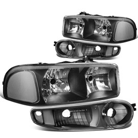 DNA MOTORING HL-OH-DAN994P-BK-CL1 Black Housing Clear Lens Headlights Compatible with 02-06 GMC Sierra 1500 Denali / 01 Sierra C3 / 07 Sierra 1500 Denali Classic / 01-06 Yukon Denali