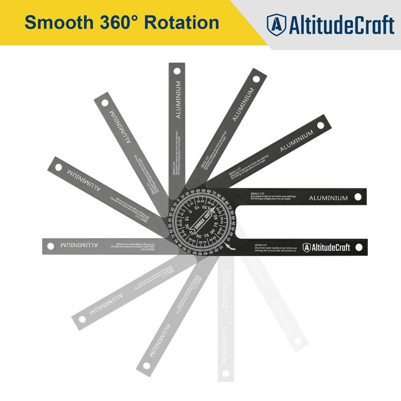 AltitudeCraft Precision Aluminum Miter Saw Protractor | 7.28-Inch Rust-Resistant Angle