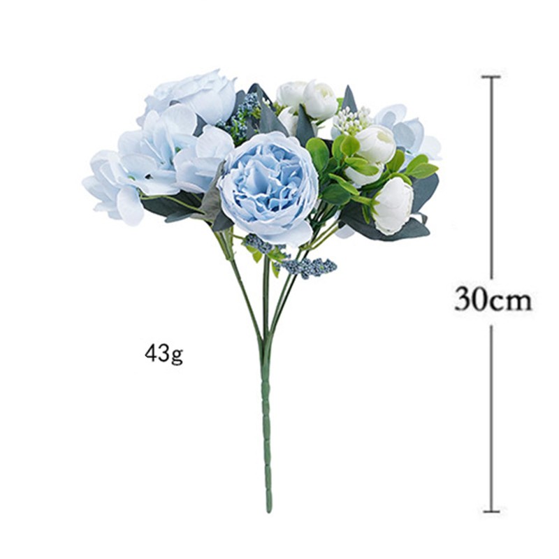4 Pack Artificial Peony Silk Flower Hydrangea Fake Bouquet Elegant