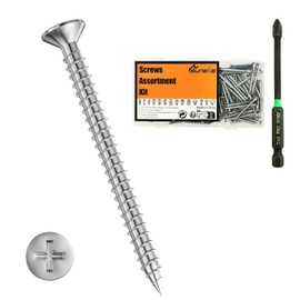 Suneke 200PCS #6 X 3/4" High Hardness Drywall Screws, Black Phosphate, Fine Thread, Phillips Drive, Bugle Head, Wood Screws with Organizer Box & 1 Phillips PH2#2 Long Bit