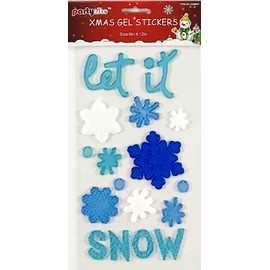 Christmas Gel Cling Stickers for Windows and Mirrors - 6 Sheets of Winter Designs: Christmas Trees, Candy Canes, Santa Claus and More!