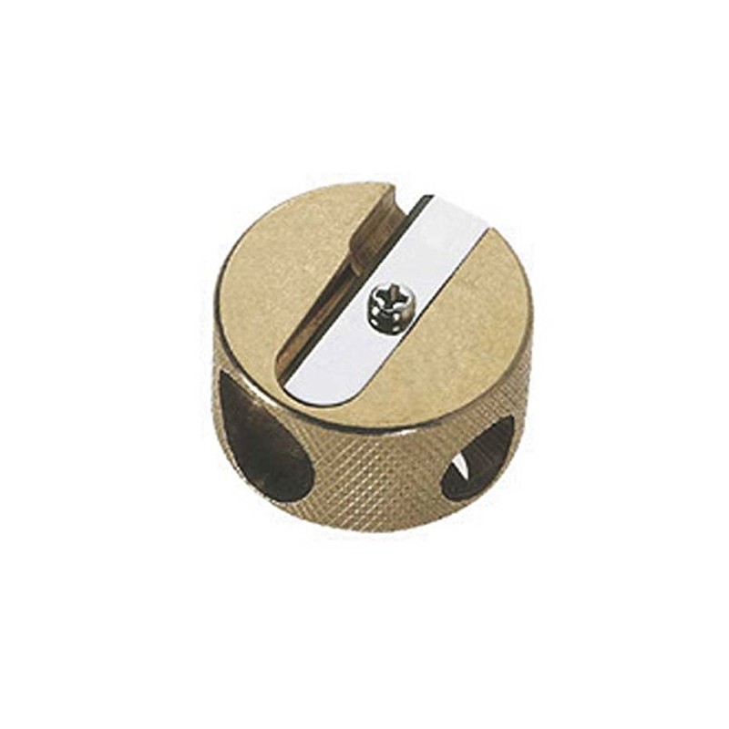Mobius & Ruppert Brass Round Double Hole Sharpener