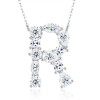 Pass Diamond Tester Letter I Multi Cut VVS Moissanite Necklace