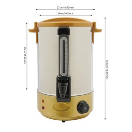 4.76Gal Commercial Coffee Urn, 1800W Quick Brew Stainless Steel Coffee Percolator with Keep-Warm Function, Large Capacity Hot Beverage Dispenser for Catering, Office, Church, Events (Gold, 4.76Gal)
