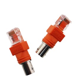 CTWHA 2PCS Adapter Surveillance Cable BNC RJ45 Orange Coaxial Connector Coupler Adapter for Analyzer Test BNC Line CCTV Camera