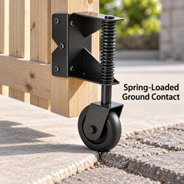 4-Inch Right-Side Spring-Loaded Gate Caster Wheel with 360° Swivel and Mounting Hardware