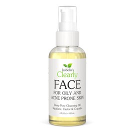 Clearly FACE, Limpiador de aceite facial nutritivo para pieles grasas y propensas al acné | Aceite de limpieza profunda de poros no comedogénico con jojoba, semilla de uva, escualano vegano | 100% puro (Oily and Acne Prone Skin)