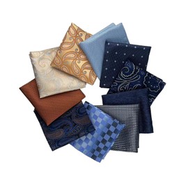 Yamoloz 10 Pack Men's Pocket Squares, Soft Hankies Premium Mens Pocket Square Handkerchiefs Set