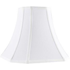 JERHOUS White-Ivory Square Cut Corner Bell Lamp Shade Medium Lampshade 6.5``Top×13``Bottom×10.6``Hight(Spider) Modern Lamp Shade for Table & Floor Lamp - Lampshade Replacement