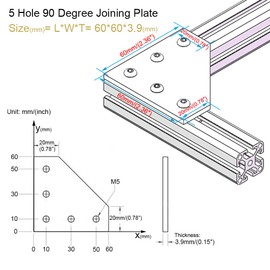 4Sets 20x20 Series L Shape Joint Bracket with Screws and Nuts Interior Corner Connector for 2020 Aluminum Extrusion Profile 3D Printer Frame
