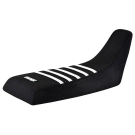 Honda 1985-1986 Honda ATC 250 R Gripper Seat Cover - Enjoy Mfg BLACK w WHITE RIBS #278