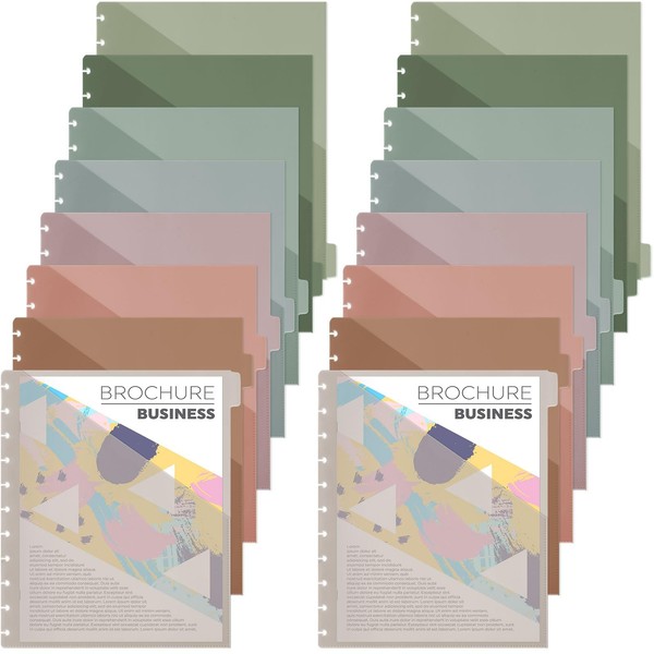 2Set 8 Tab Discbound Notebook Dividers with Pockets Letter Size
