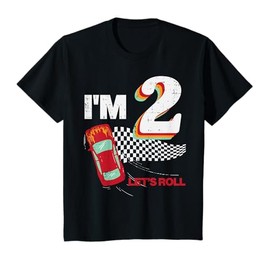 2nd Birthday Race Car Drift Im 2 Bday Party Boys Girls Kids T-Shirt
