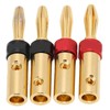 Preffair 4pcs Speaker Banana Plugs 24K Gold Plated Dual Screws