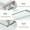Alise Bathroom Glass Shelf with Stainless Steel Railing, Brushed Nickel