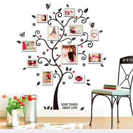 Kiddale DIY Photo Tree Wall Decals,Removable PVC Adhesive Family Wall Stickers Mural Art Home Decor