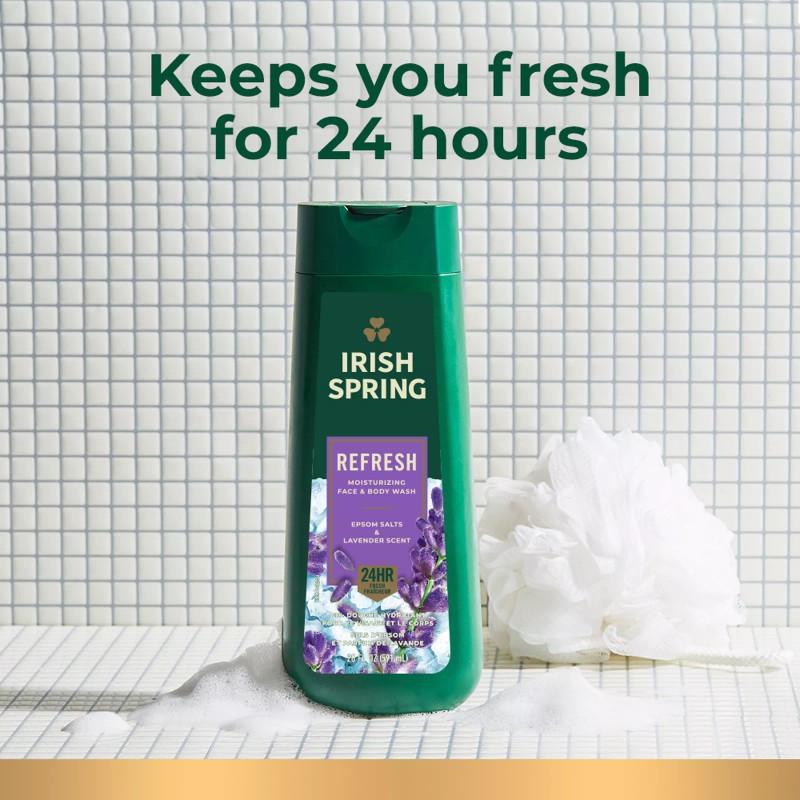 Irish Spring Body Wash, Refresh, Epsom Salts & Lavender Scent,