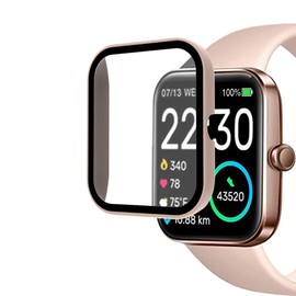 smaate Watch Cases with Screen Protector Compatible with SKG V7 1.69” and AEAC ID207 Smartwatch, Hard PC Case with Tempered Glass Screen Protector, Protecting Watch Body & Screen