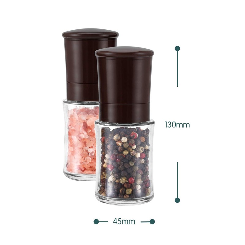 VKCHEF Pepper Mill, Manual Rock Salt Mill, Small Salt Mill,