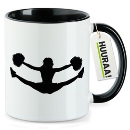Huuraa Kaffeetasse Cheerleader Silhouette Geschenk 330ml Schwarz Cheerleader Präsent