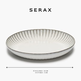 Serax White Food Bowl | Inku Tableware by Sergio Herman | 1 Stoneware Microwave Safe Bowl | Dish Set and Dinnerware Sets for Pasta Noodles, Cereal, Soup Bowl, Ramen, Salad Serving Bowl