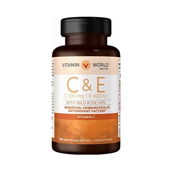 Vitamin World Vitamins C & E with Rose Hips 100 softgels