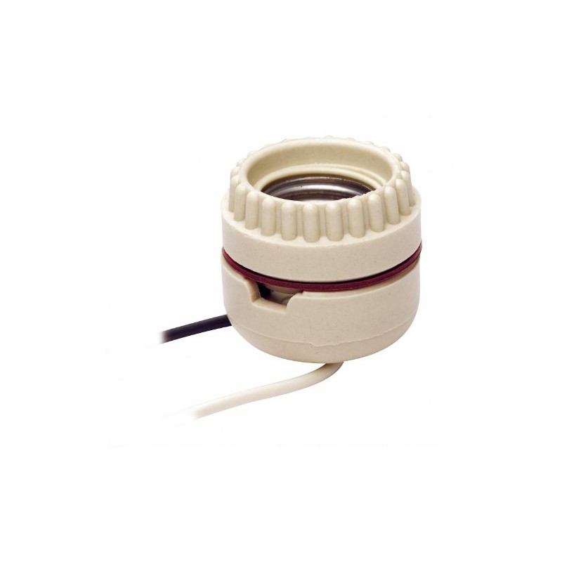 Leviton 019-0-000 1-Circuit 2-Piece Keyless Lamp Holder with Tew Wire