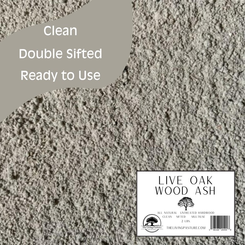 Live Oak Wood Ash - All Natural Clean Sifted Premium