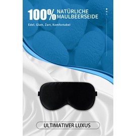 Aosun Silk Sleep Mask for Side Sleepers, 22 Momme, 100% Pure Natural Organic Mulberry Silk Eye Mask for Men & Women, 9 8% Light Blocking Sleeping Mask with Adjustable Elastic Band, Black