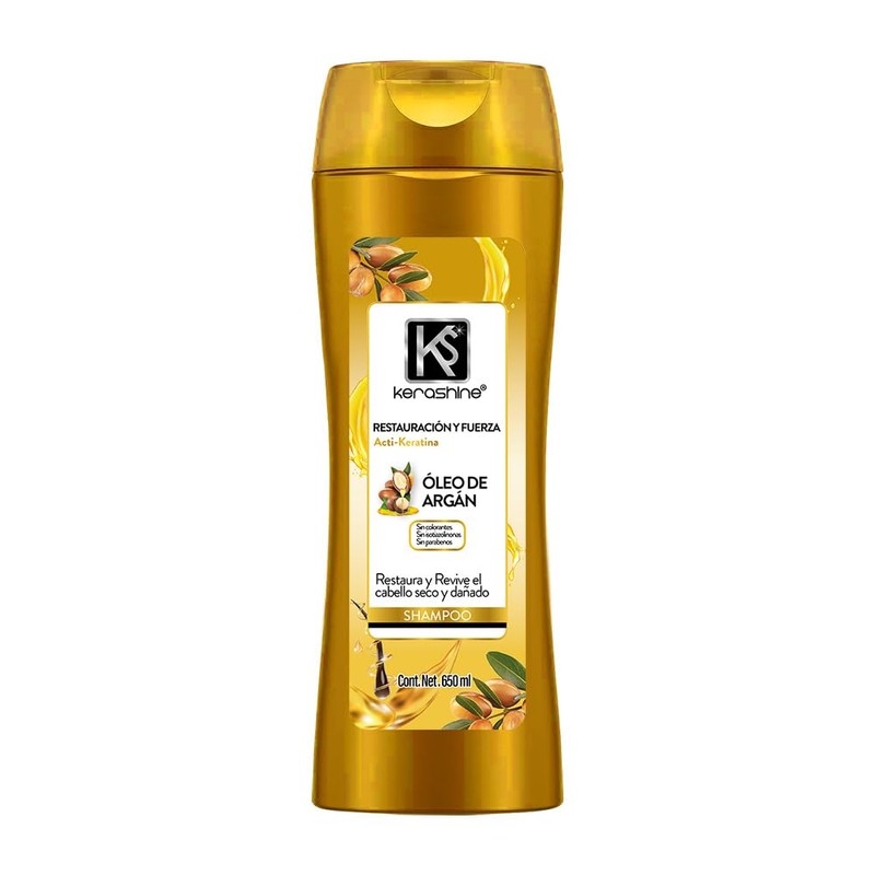 Kerashine Shampoo Restauración y Fuerza con Óleo de Argán 650ml