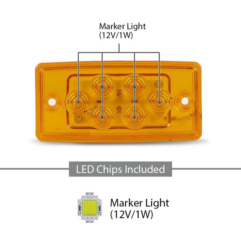 ALLGOOD LED Top Roof Running Cab Marker Light Rectangle Cab