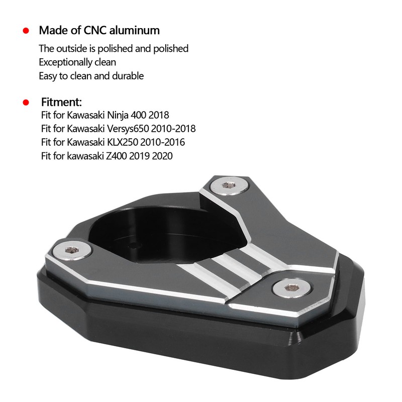 Motorcycle Extension Pad Plate Kickstand Stand Fit for KAWASAKI NINJA400