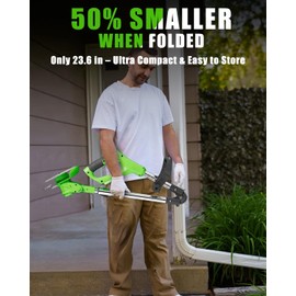 Cordless Weed Wacker, 3-in-1 stringless Weed Wacker, Foldable 2.0Ah Battery Powered Weed Trimmer Stringless Grass Trimmer/Edger Lawn Tool for Yard Lawns Garden