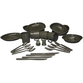 Plate- and Cutlery Set Barbecue Set olive