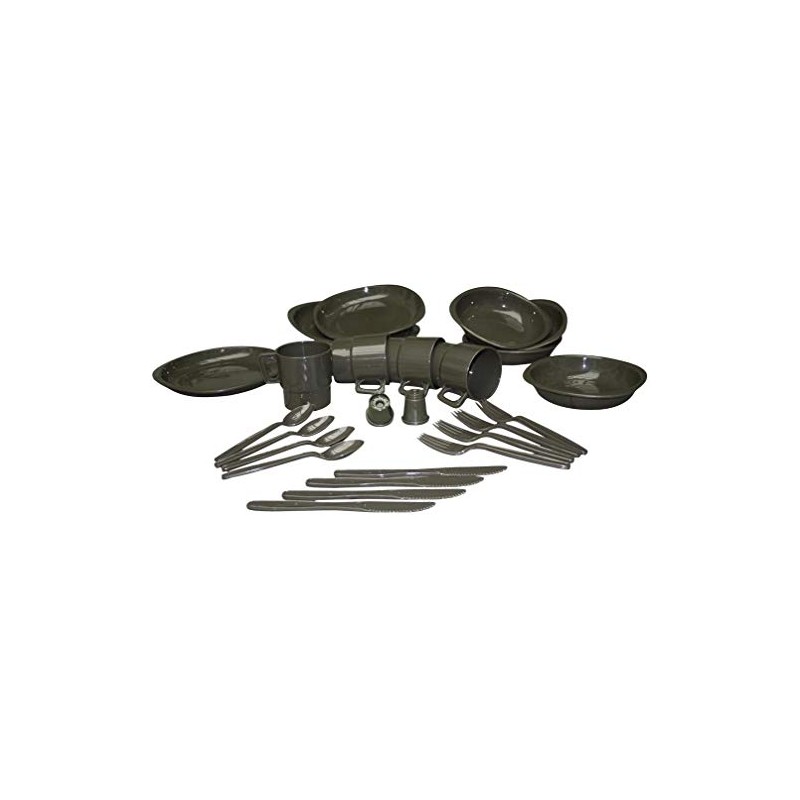 Plate- and Cutlery Set Barbecue Set olive