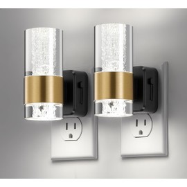 Wildley Night Light Plug in, Night Lights Plug into Wall Lights, Dimmable 0-100 LM 5000K Nightlights with Light Sensors for Bathroom Hallway Stairway,2 Pack